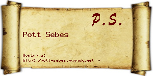 Pott Sebes névjegykártya